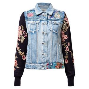 Desigual Mexican Women's Denim Jacket In Blue 40